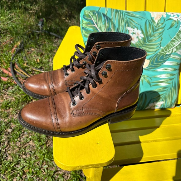 Thursday Boot Company Shoes - Thursday Boot Company Brown Leather Lace-Up Ankle Boots